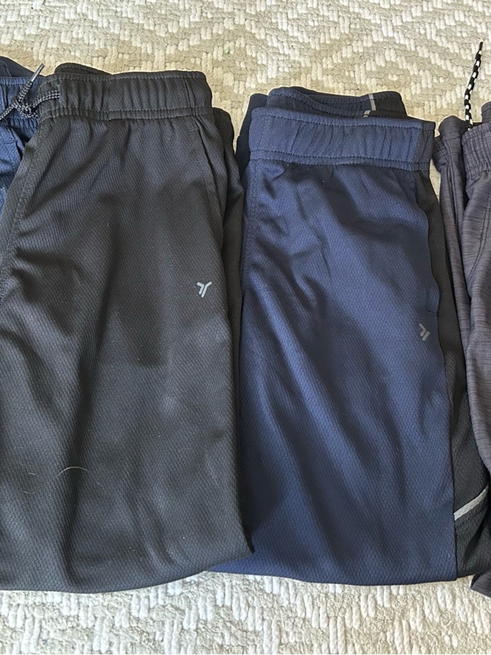 Old Navy Boys Black, Charcoal Gray and Navy Athletic lightweight joggers
